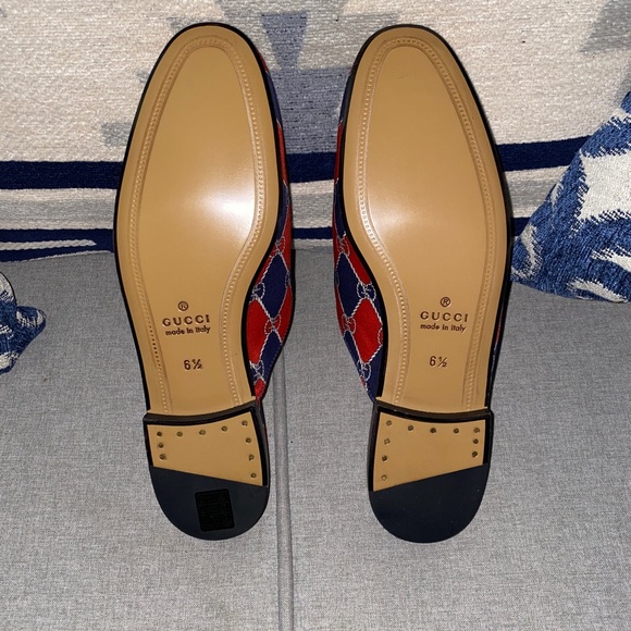 Gucci king princetown rhombus mules horsebit GG NEW 7.5 - Picture 8 of 10